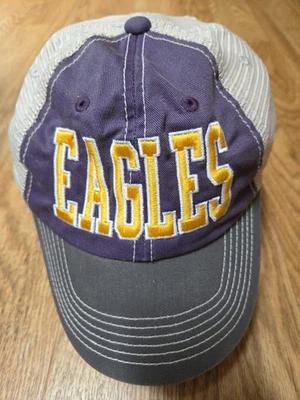 PHILADELPHIA EAGLES MENS CAP PURPLE AND GOLD MESH STRAP BACK 100% COTTON  - Imagem 1 de 4