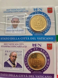 Vatican Stamp & Coincard 2019  Nr. 22 , 23 ; 24 ; 25 - Bild 1 von 2