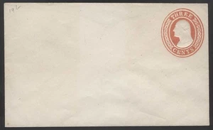 US Sc U9 Red 3¢ 1853 Unused Entire Size 2 USPSS14 XF - Picture 1 of 1