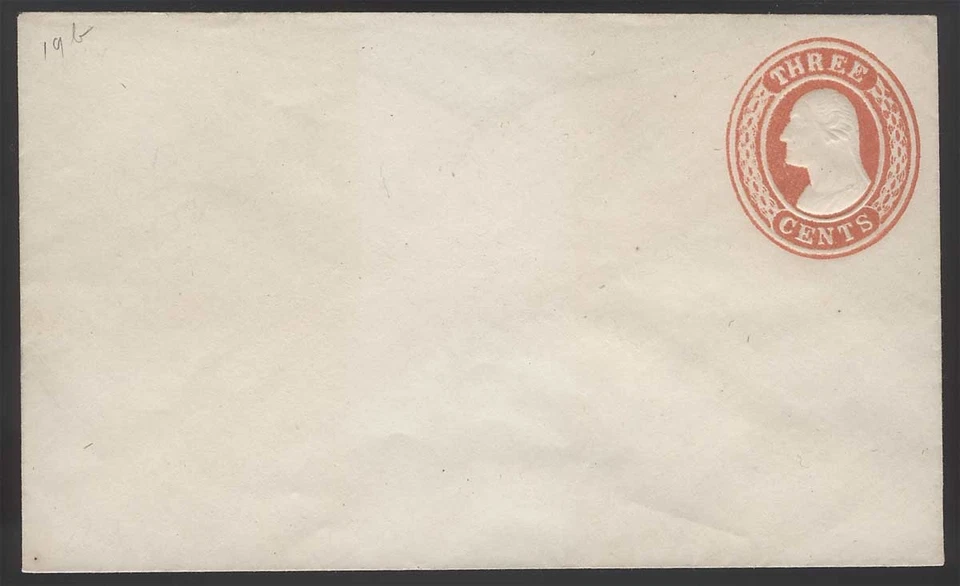 US Sc U9 Red 3¢ 1853 Unused Entire Size 2 USPSS14 XF - Image 1 of 1