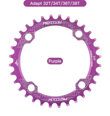 Plato redondo ovalado para bicicleta de montaña 104 BCD 32T/34T/36T/38T Foto 1 de 4