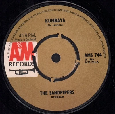 Sandpipers (Easy Listening Gruppe) Kumbaya 7" Vinyl UK A&M 1969 4-Prong Etikett - Bild 1 von 2