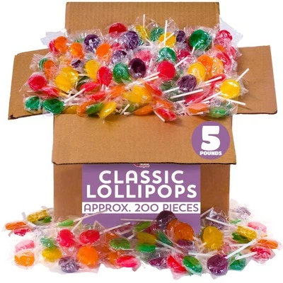 Classic Lollipops Bulk - 5 Pounds - Individually Wrapped - Fruit Flavored Suc... - Image 1 of 4