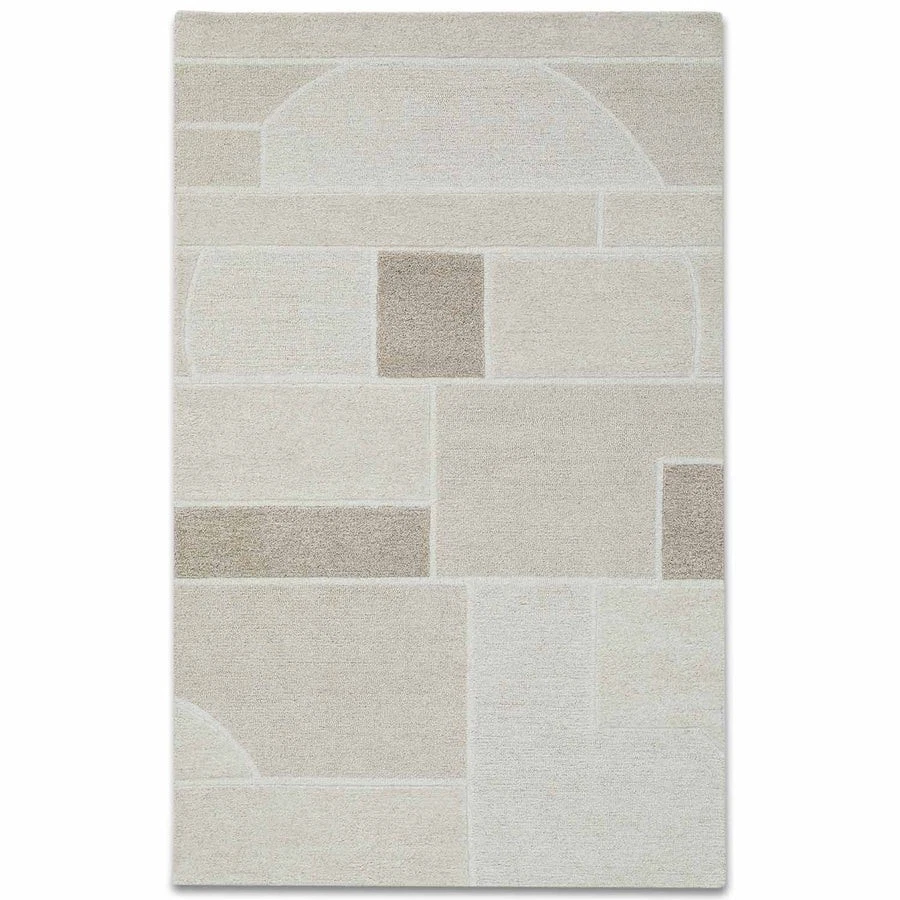 Modern Color Beige Hand Tufted Woollen Rug Design Area Handmade Carpet Rug - Image 1 of 4