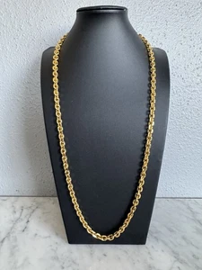 Vintage Les Bernard Inc. Schwere vergoldete Rolo Kette Glieder Halskette 30" x 6 mm - Bild 1 von 15