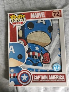 Discontinued Funko Pop Tee #72 Marvel Captain America Light Grey New IOB - Picture 1 of 1