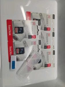 x5 Cards + x5 Cases + Adapter – NEW BUNDLE SanDisk Ultra 64GB SDXC (80MB/s) - Picture 1 of 4