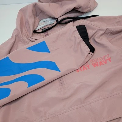 Sudadera con capucha cortavientos Brooklyn de tela malva - Gráfico "Stay Wavy" Foto 1 de 4