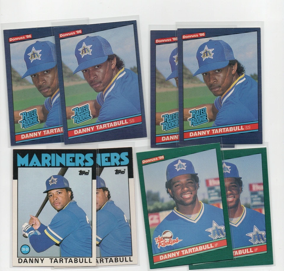 LOTE DE 8X DANNY TARTABULL MARINERS 1986 DONRUSS TOPPS FLEER RATED ROOKIES RC Foto 1 de 1
