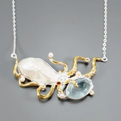 Jewellery Natural Baroque Pearl Necklace 925 Sterling Silver 18"/N27595 - Image 1 of 4