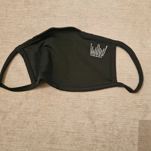 Black Face mask with crown rhinestones Pre-owned never Used - Picture 1 of 6