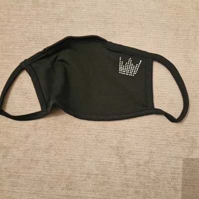 Black Face mask with crown rhinestones Pre-owned never Used - Image 1 of 4