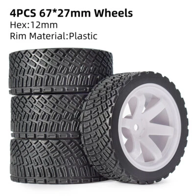 Austar 12mm Hex 67mm RC Auto Gummireifen Rad für 1/10 Rolly WLtoys 1/14 144001 - Bild 1 von 4