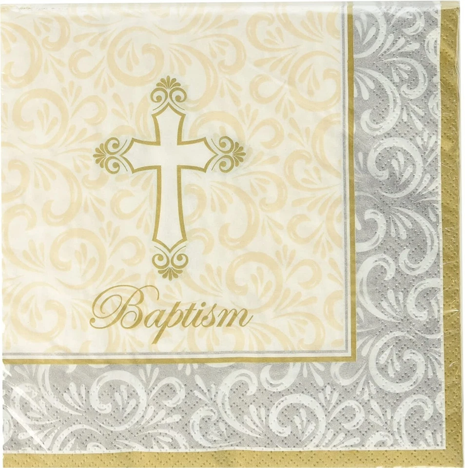 Baptism Party Napkins 16pk 3ply - Baptism "Divinity" Religious Party Supplies - Image 1 of 1