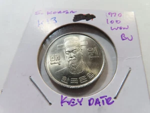 K13 South Korea 1970 100 Won BU Key Date - Picture 1 of 2