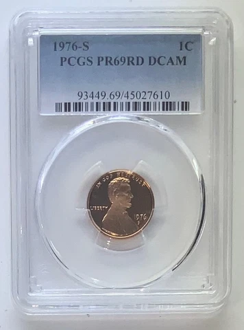 1976 "S" PCGS 69 RD DCAM Proof Lincoln Cent Cover