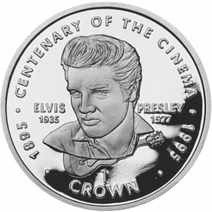 NEW YORK MINT CENTENARY CINEMA ELVIS 1996 CROWN COPPER-NICKEL COIN UNCIRCULATED - Picture 1 of 2