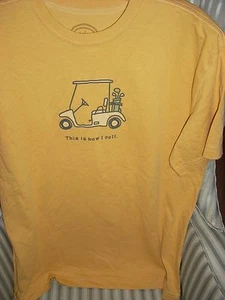 NWT LIFE IS GOOD MEN S/S GOLFING TEE ...GOLF CART  ."THIS IS HOW I ROLL"....(S) - Picture 1 of 2