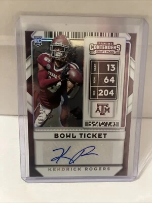 2020 CONTENDERS BOWL TICKET AUTO AUTOGRAPH KENDRICK ROGERS RC #26/99 - Image 1 of 2
