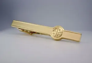 Dunhill Necktie Pin Clip Bar Tie Clasps Platinum Plating Brass Gold AD Logo Rare - Picture 1 of 10