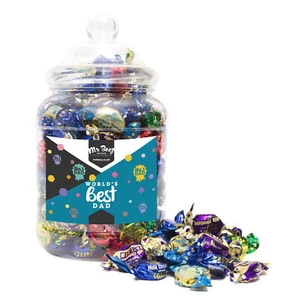 Toffees & Eclairs Dad World's Best Gift 1000gm Novelty Jar Sweet Tub Fathers Day - Picture 1 of 1