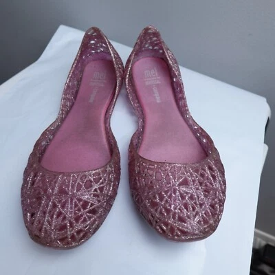 Melissa Campana Zapatos Crochet Juveniles Rosa Jalea Playa Pisos Talla 3 Brasil Foto 1 de 4