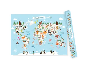 Friendly Fox Meine Kinderweltkarte, 1x DIN A1 Weltkarte für Kinder Poster XXL - Bild 1 von 7