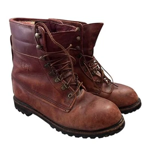 Vintage 80er-90er American Work Boots Schnürstiefel Vibram Sohle Gore-Tex Futter braun 10 - Bild 1 von 11