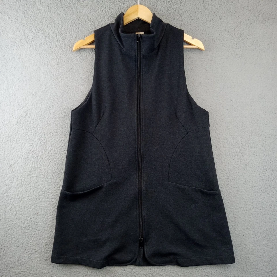 Comfy USA Brand Black Knit Cardigan Jacket Vest M Full Zip  Lagenlook - Image 1 of 4