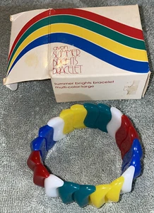 VTG RAINBOW 1984 MULTICOLOR AVON SUMMER BRIGHTS Bracelet SMALL IN ORIGINAL BOX - Bild 1 von 6