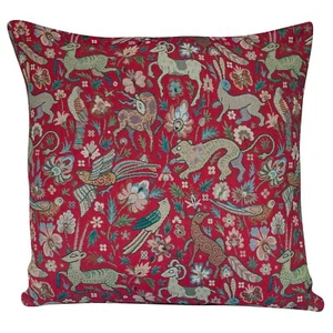 Tapestry Mythical Animals Red XL Cushion Double Sided Morris Design. 23x23" - Picture 1 of 3
