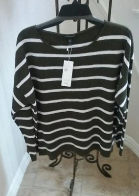 Nuevo con etiquetas Eileen Fisher Orgánico Lino/Algodón Excedente/Blanco Cuello Barco Box-Top Talla M Foto 1 de 4