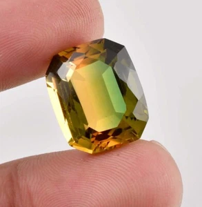 Flawless Natural 10 x 6 Bi-Color Yellow-Green Tourmaline GIT Certified Gemstone - Picture 1 of 8