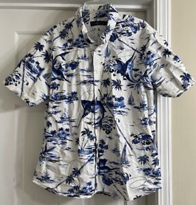 Polo Ralph Lauren Marlin Fishing Logo S/S Button Up Shirt Men Sz XL!