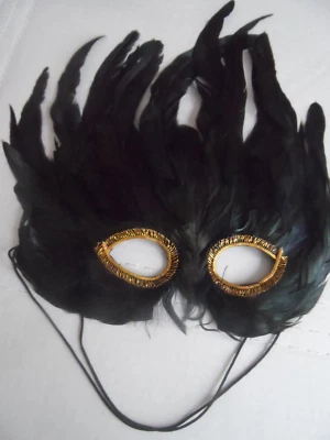 Máscara Negra Emplumada - MASCARADA MARDI GRAS FIESTA MÁSCARA DE OJOS - HALLOWEEN Foto 1 de 2
