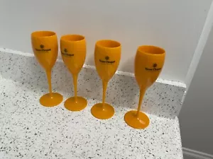 $ Veuve Clicquot Yellow Label Acrylic Champagne Glasses Orange New - Picture 1 of 20