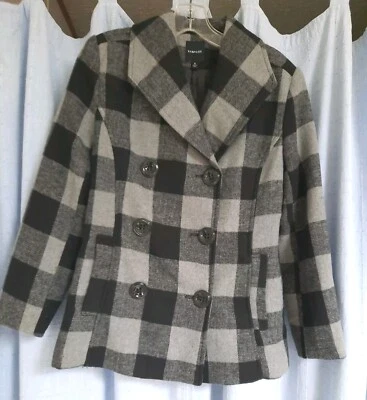 Chaquetón a cuadros negro y gris Rampage para mujer, totalmente forrado, talla pequeña Foto 1 de 4