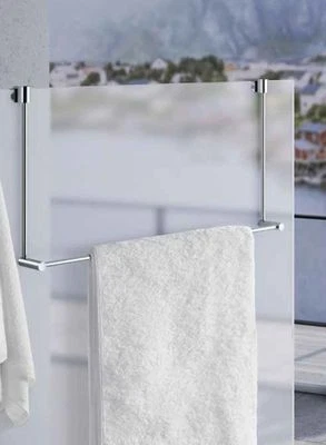 SMEDBO Handtuchhalter f. Dusche f. Glasduschwand mit 1 Stange Messing verchromt - Bild 1 von 2