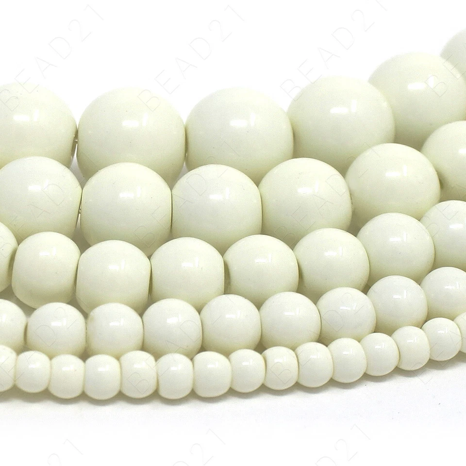 Czech Opaque Glass Beads Round Pearl Coated 4mm 6mm 8mm 10mm 12mm 16" Strand - Image 1 of 1