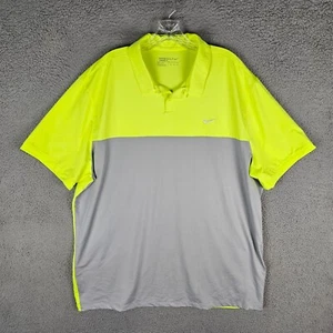 Nike Golf Poloshirt Herren 2XL neongrün Colorblock Standard Dri-Fit 725527-702 - Bild 1 von 8