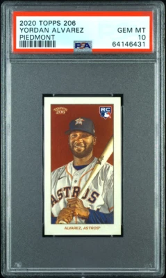 2020 Topps 206 Mini Piedmont Yordan Alvarez RC ROOKIE PSA 10 GEM MINT - Image 1 of 2