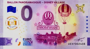 77 DISNEY Ballon Panoramagique, 2025, Anniversaire, Billet Euro Souvenir - Photo 1/2