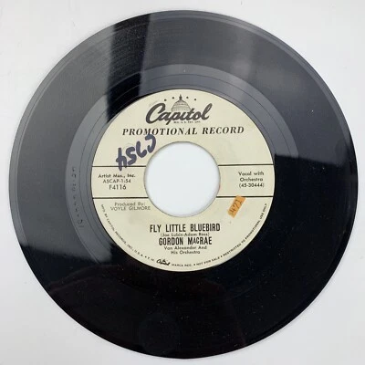 Gordon MacRae Fly Little Bluebird / little Do You Promo Record 45 RPM Vinyl - Image 1 of 2
