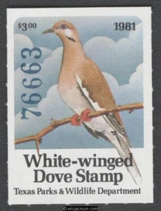 TX White-Winged Dove 11 mint, NH, VF - Picture 1 of 1