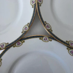 3 Vintage Limoges Frankreich Speiseteller 10" alte Abtei für J.L. Hudsons Detroit - Bild 1 von 12