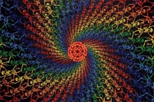 Handmade Cotton Rainbow Skeletons Spiral Tapestry Tablecloth Spread 60x90 inches - Picture 1 of 6