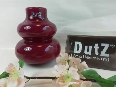 Dutz Vase Flora Raspberry bauchig Glas rund 16 cm Blumen grau beige doppel kugel - Bild 1 von 4