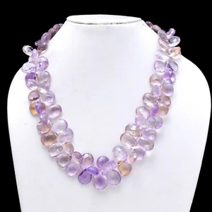 Collar Briolette Facetado Ametrino, Collar Ametrino Plata Esterlina 925, Cuentas - Imagen 1 de 4