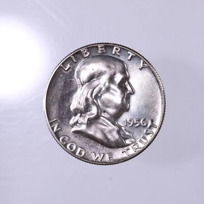 Raw 1956 Franklin Proof 50C Uncertified Ungraded Silver Half Dollar Coin - Image 1 of 2