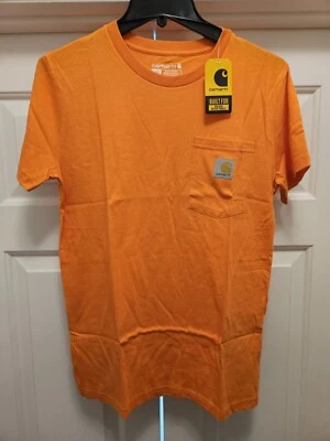 Camiseta Carhartt masculina manga curta bolso laranja tamanho grande 14/16 nova com etiquetas  - Imagem 1 de 4
